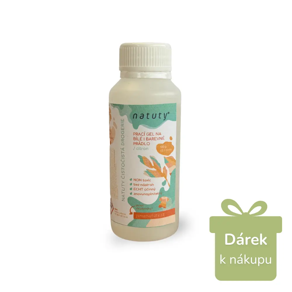 NATUTY Prací gel na bílé i barevné prádlo s vůní citronu (100ml) (K OBJEDNÁVCE NAD 3500KČ)