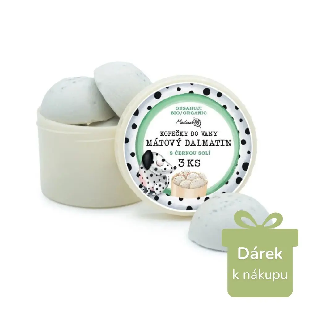 MEDAREK Kopeček do vany MÁTOVÝ DALMATIN - s černou solí (1ks) (K OBJEDNÁVCE NAD 2500KČ)