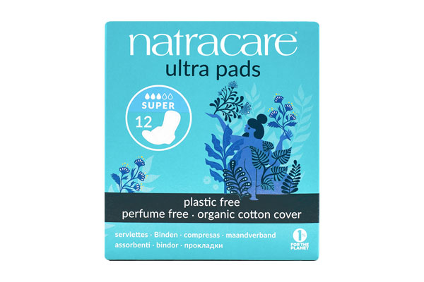 NATRACARE Menstruační vložky ULTRA SUPER S KŘIDÉLKY (12ks)