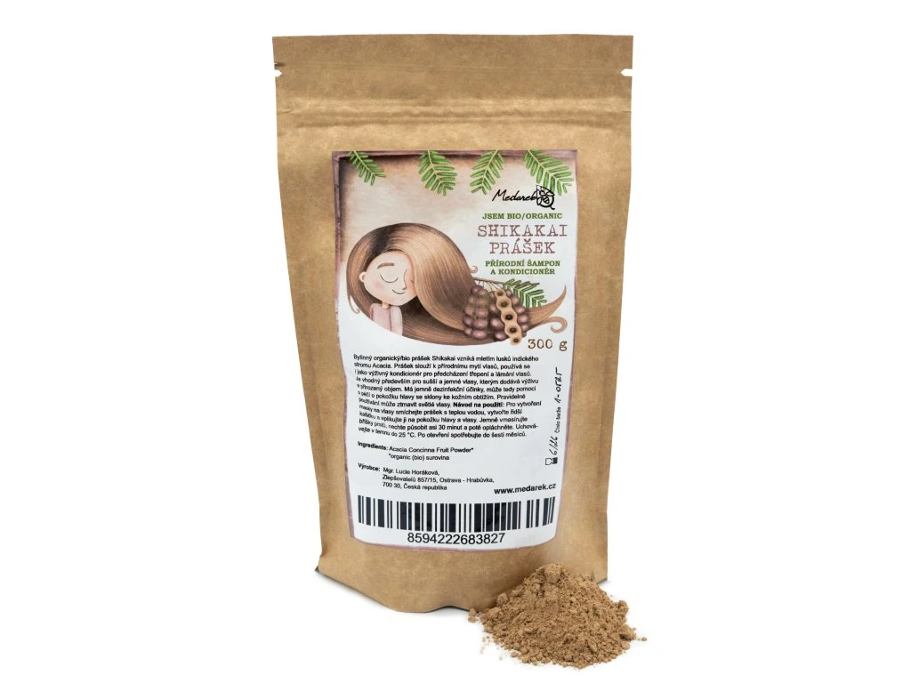 MEDAREK Shikakai prášek na vlasy bio (300g) - EXPIRACE 08/26 - SLEVA 20%