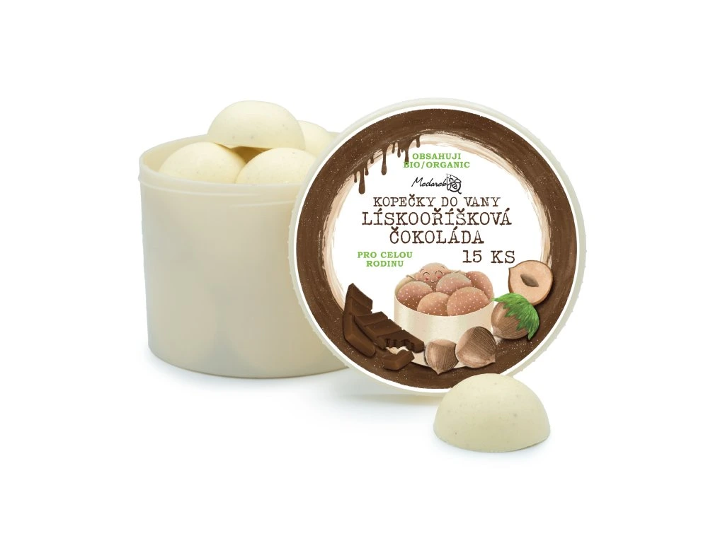 MEDAREK Kopečky do vany Lískooříšková čokoláda - pro celou rodinu (15 kopečků) - EXPIRACE 10/26 - SLEVA 15%