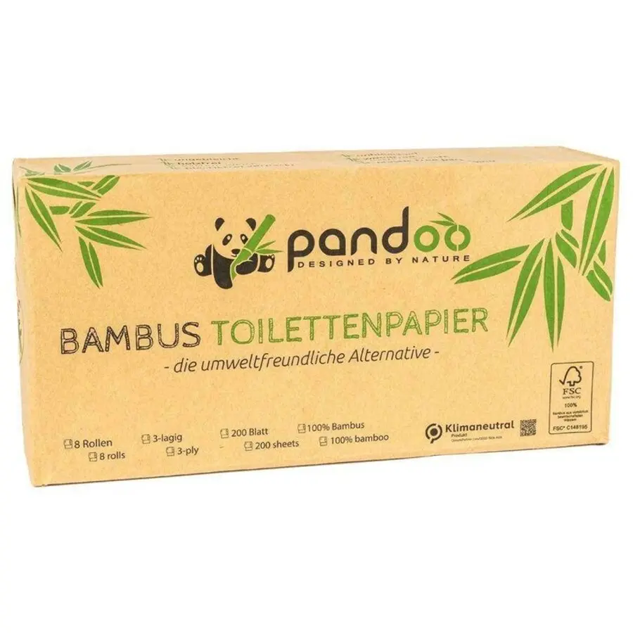 Bambusový toaletní papír Pandoo 8 ks (třívrstvý)