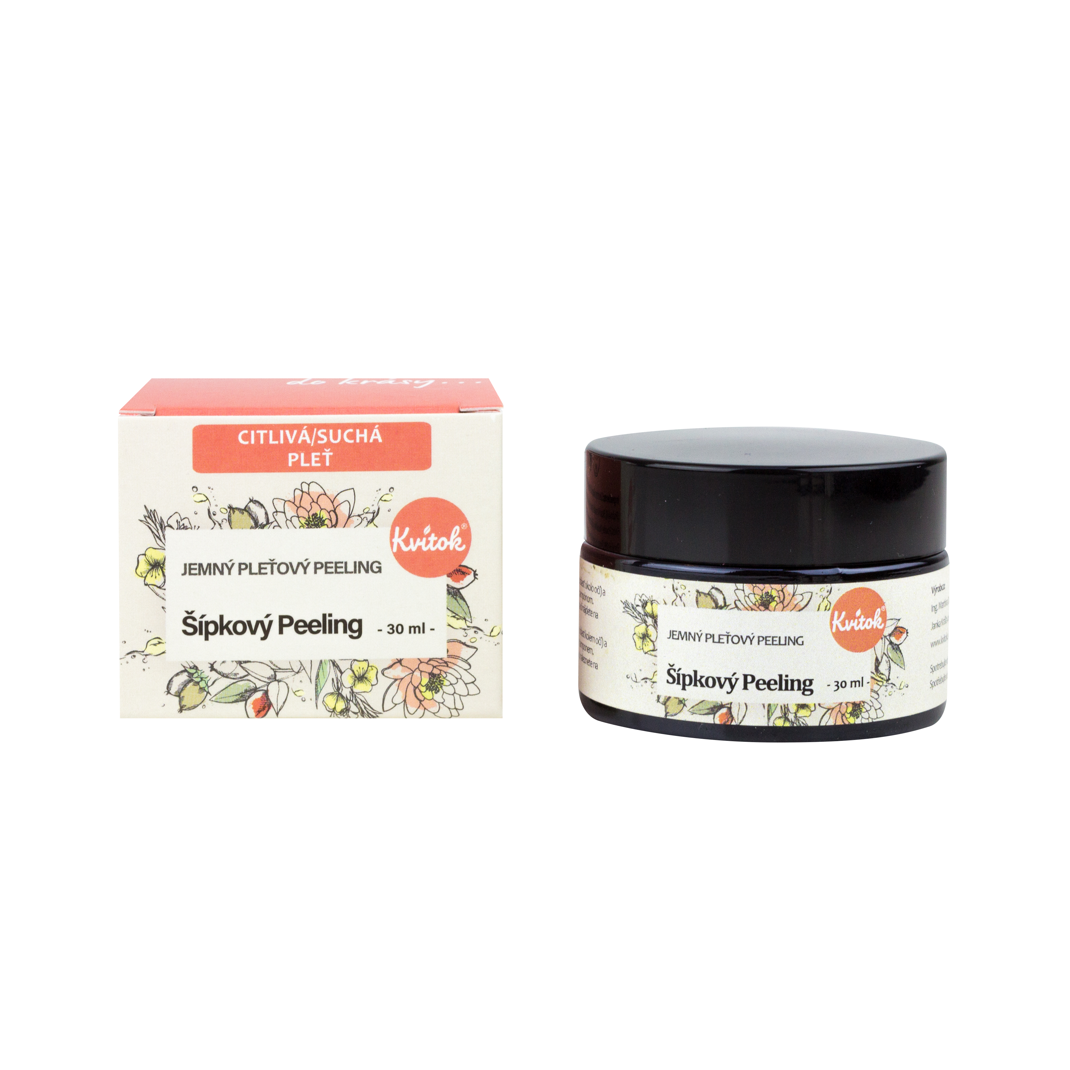 KVITOK Šípkový peeling na suchou/citlivou pleť  (30ml)