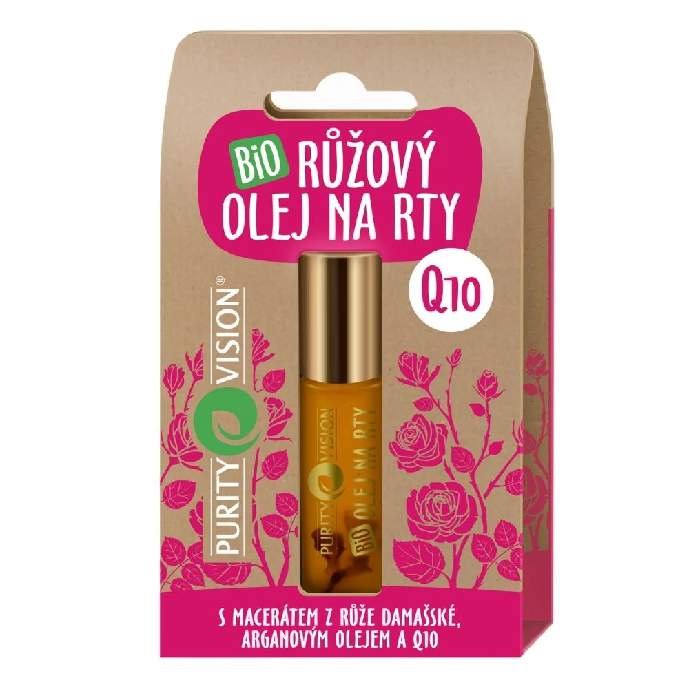 PURITY VISION Bio Růžový olej na rty s Q10 (10ml)