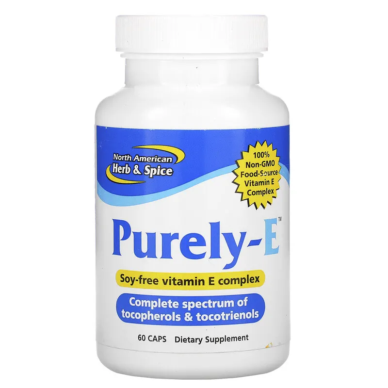 NORTH AMERICAN HERB & SPICE - Komplexní výtažek vitamínu E v kapslích - Purely-E (60 kapslí)