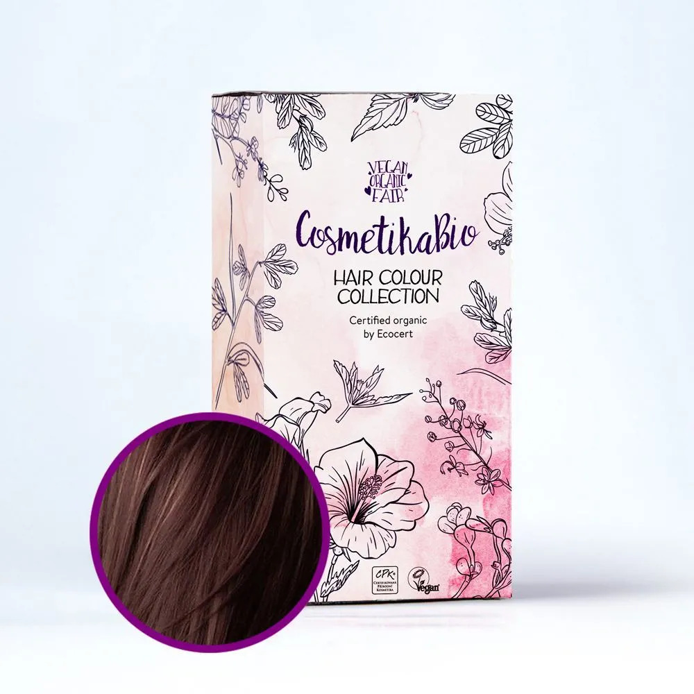 Cosmetikabio 100 % přírodní Barva na vlasy Tmavě hnědá (100g)