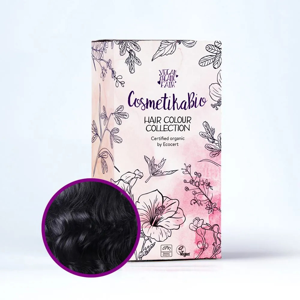 Cosmetikabio 100 % přírodní Barva na vlasy Black (100g)