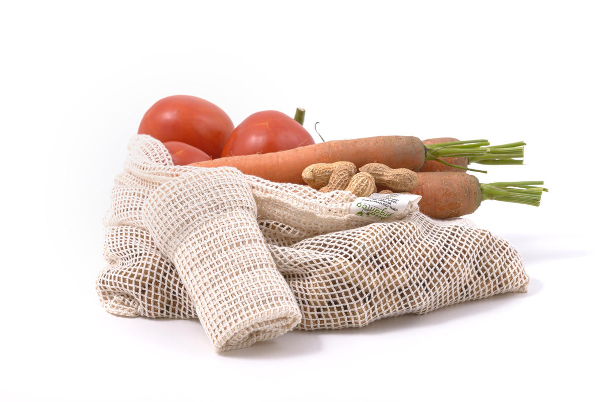 TIERRA VERDE Síťový sáček z biobavlny na ovoce a zeleninu (38×30 cm)