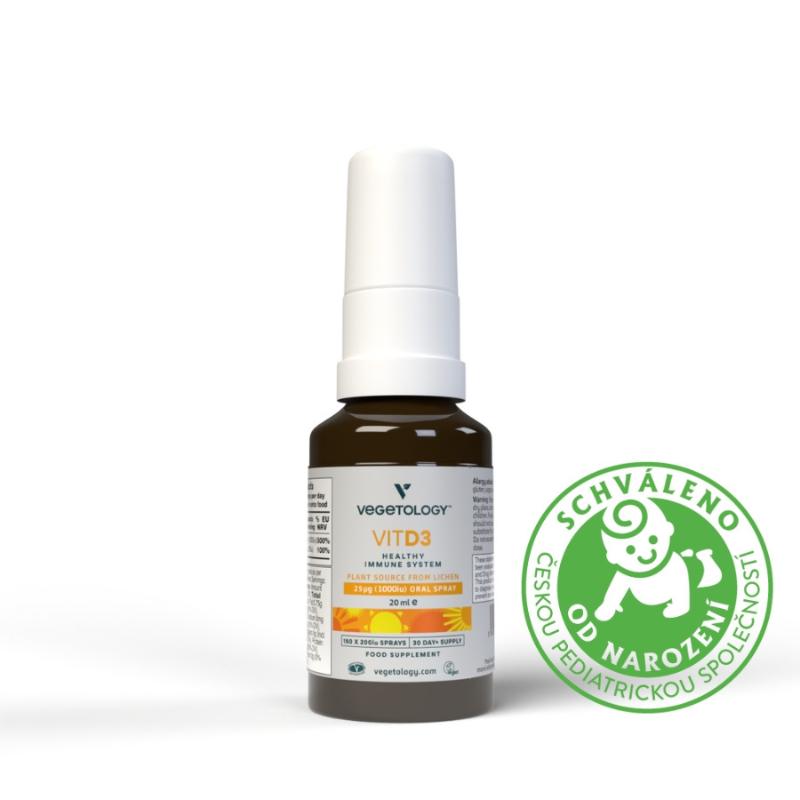 Vegetology Vit D3 Vitashine ve spreji, 1000IU (20ml)