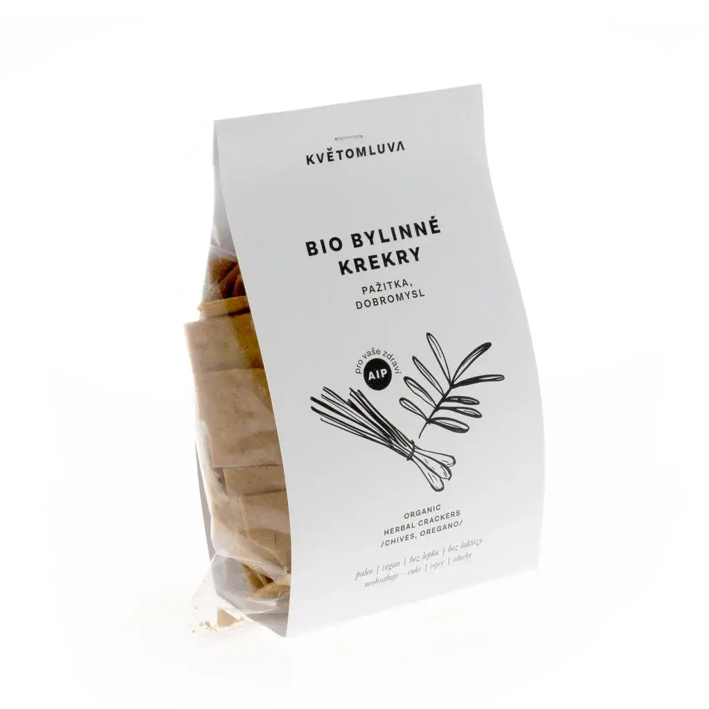 KVĚTOMLUVA BIO Bylinné krekry AIP - dobromysl, pažitka (100g)