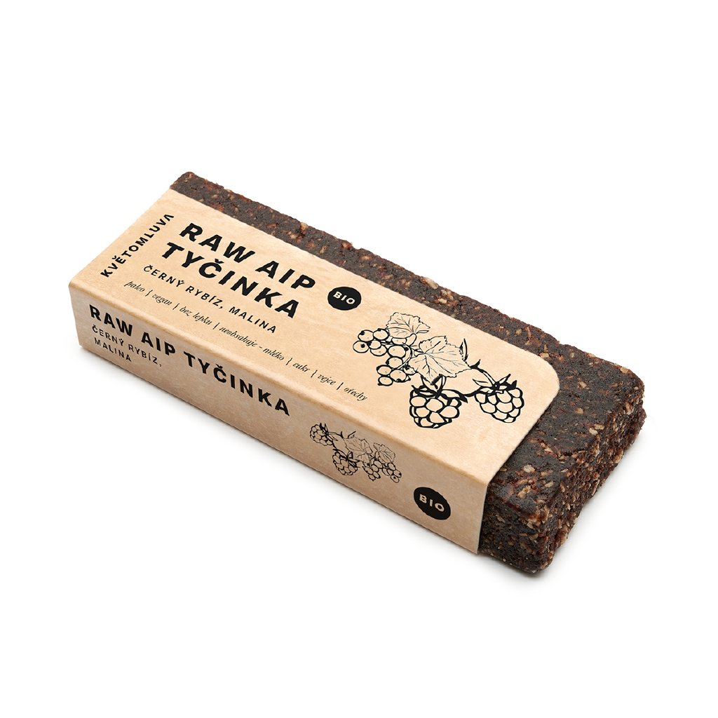 KVĚTOMLUVA RAW tyčinka – černý rybíz, malina BIO (55g)