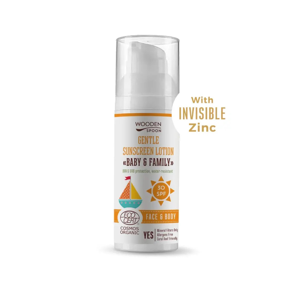 WOODEN SPOON Opalovací tělové mléko Baby & Family SPF 30