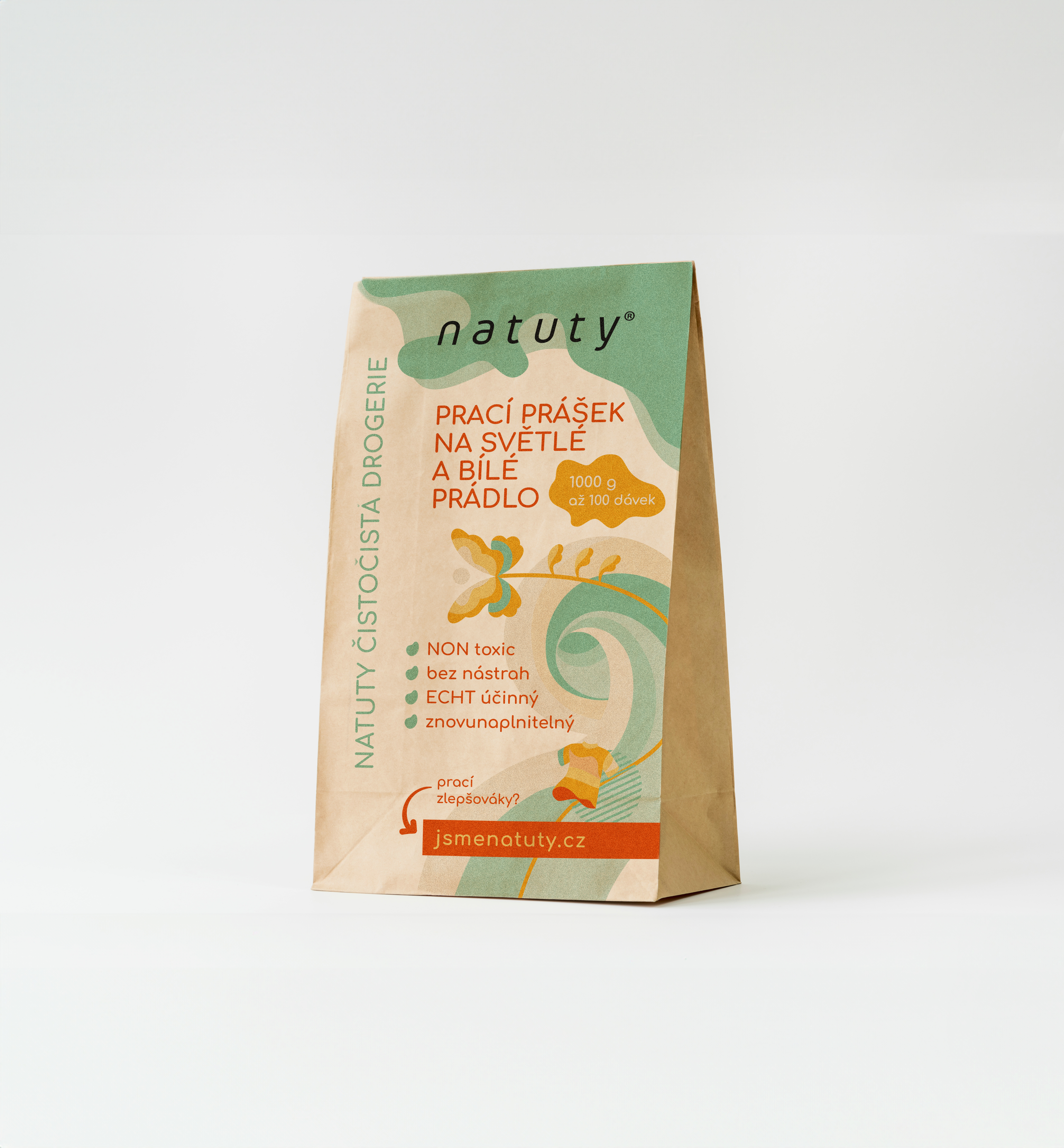 NATUTY Prací prášek na světlé a bílé prádlo