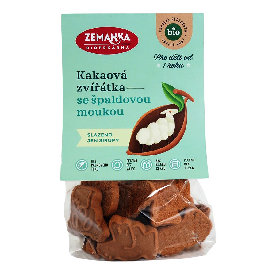 ZEMANKA Špaldová bio zvířátka kakaová (100g)