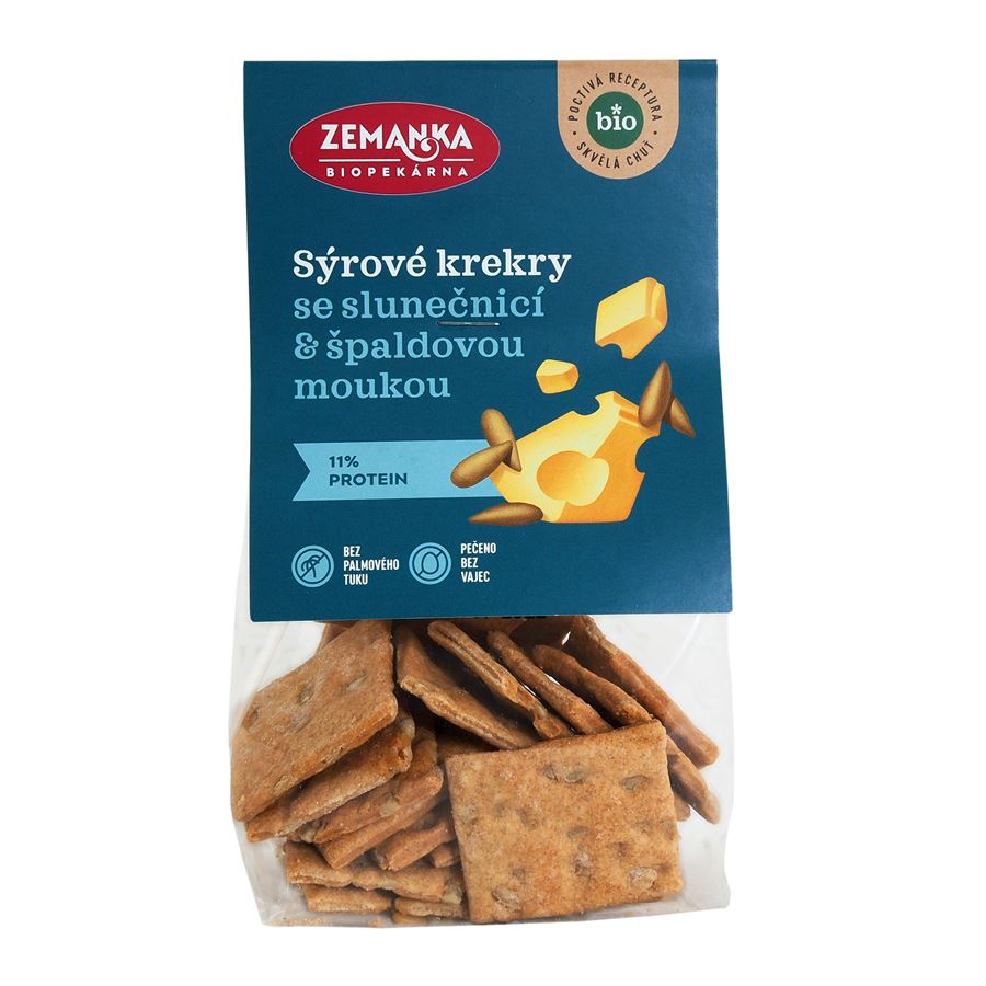 ZEMANKA Bio krekry se sýrem a slunečnicí (100g)