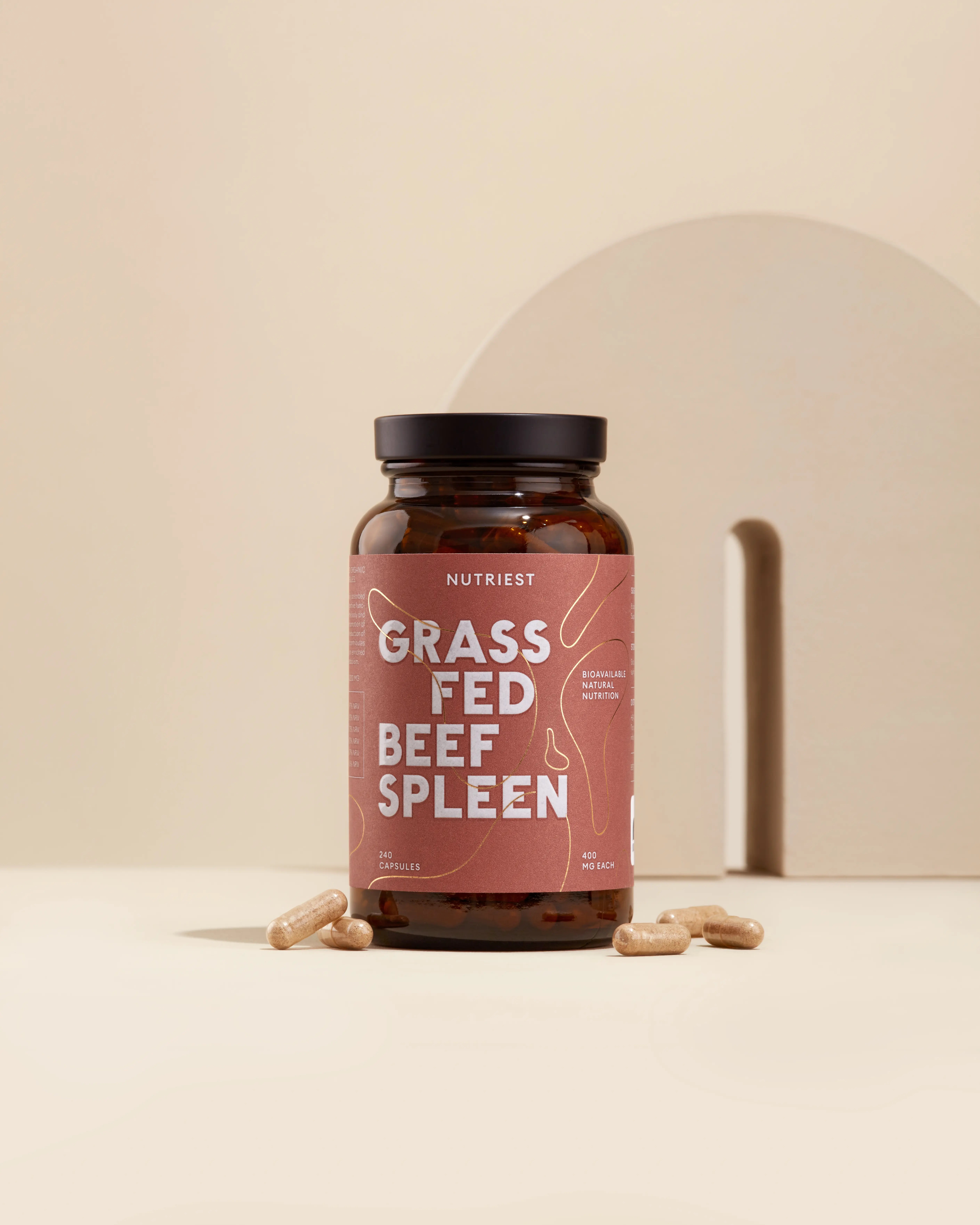 NUTRIEST Evropská hovězí slezina v grass-fed kvalitě v kapslích (240 kapslí)