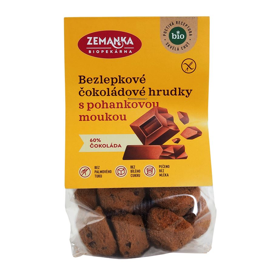 ZEMANKA Bezlepkové Pohankové bio hrudky s čokoládou (100g)