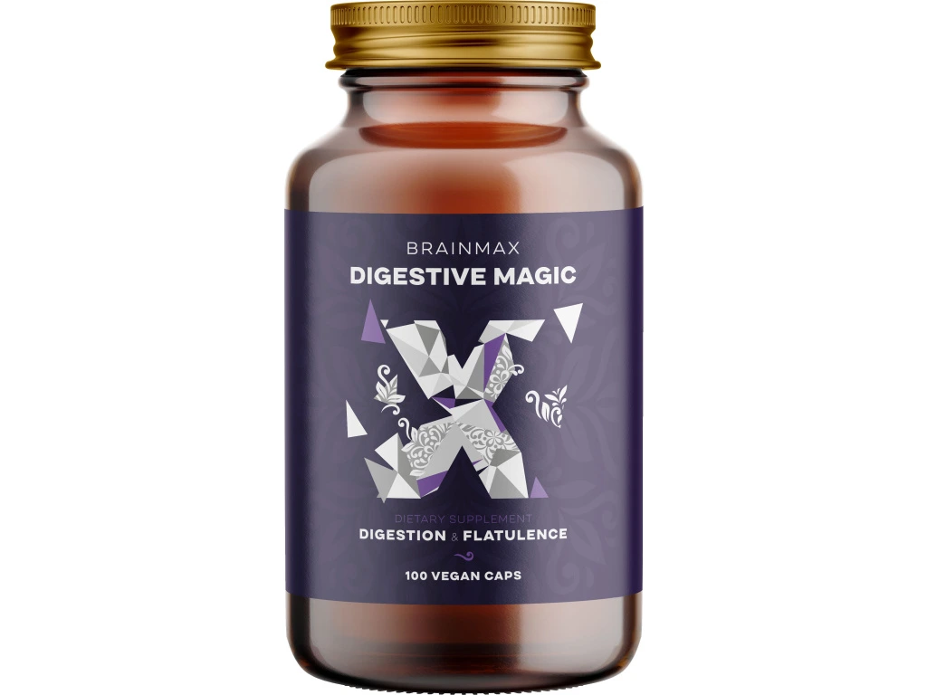 BrainMax Digestive Magic, Trávicí Enzymy (100 rostlinných kapslí)
