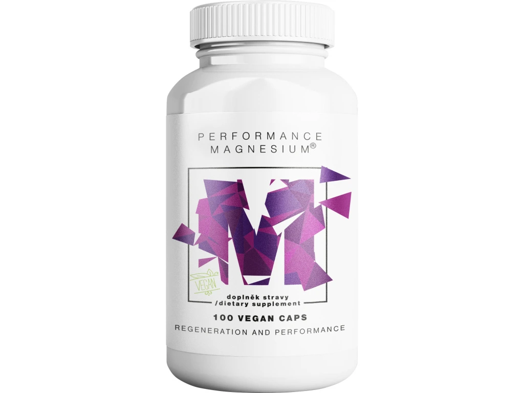 Performance Magnesium®, 1000 mg, Hořčík 200 mg + Vitamín B6 P5P (100 vegan kapslí)