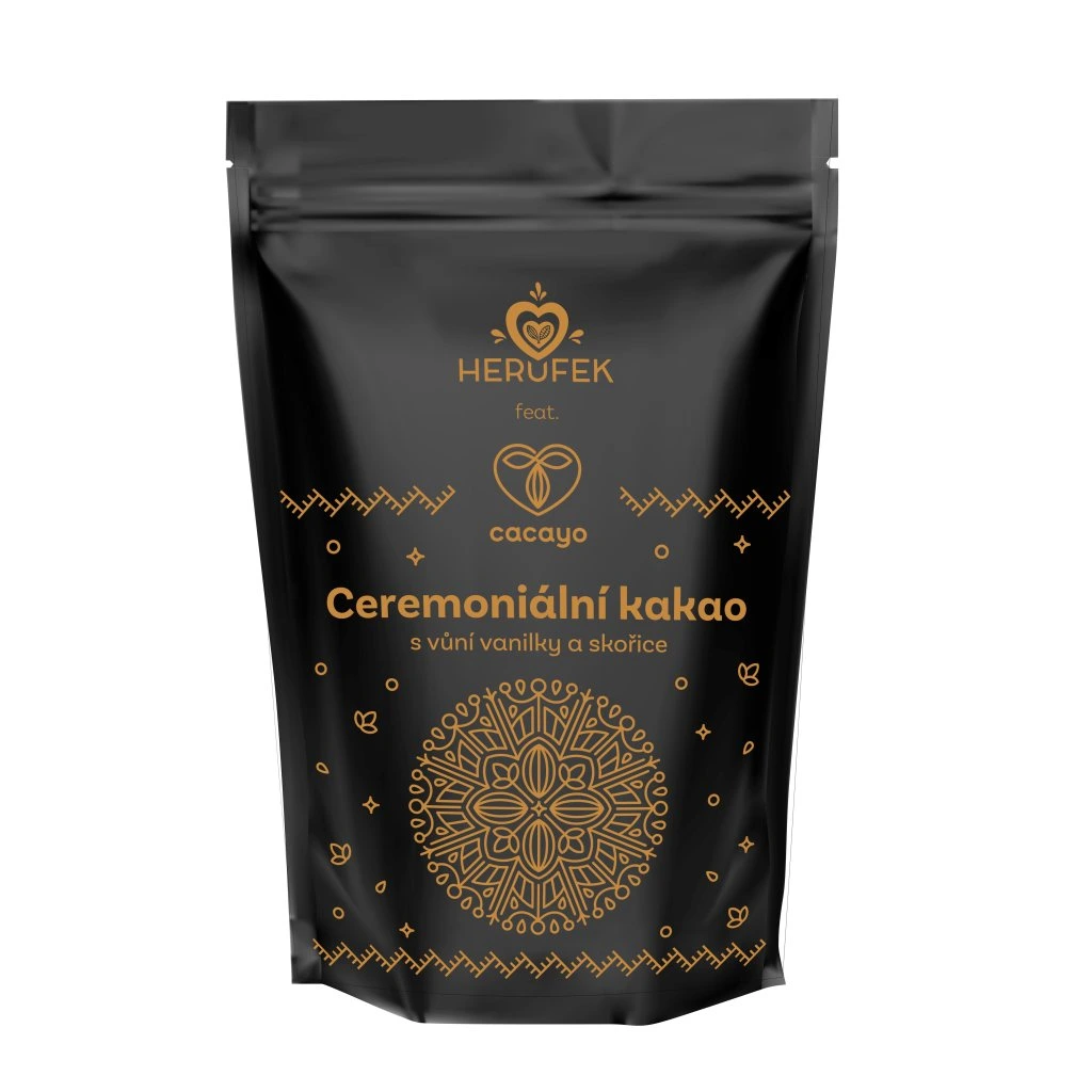 Herůfek Ceremoniální kakao s vůni vanilky a skořice 100% BIO (200g)