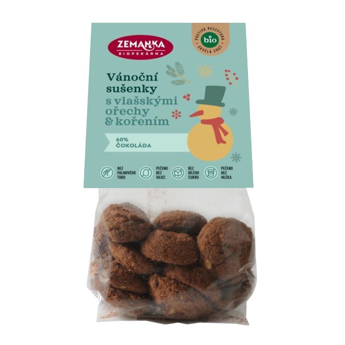 ZEMANKA Vánoční bio sušenky s vlašskými ořechy a kořením (100g)