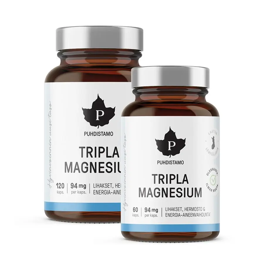 Puhdistamo Triple Magnesium (120 kapslí) + 60 kapslí ZDARMA