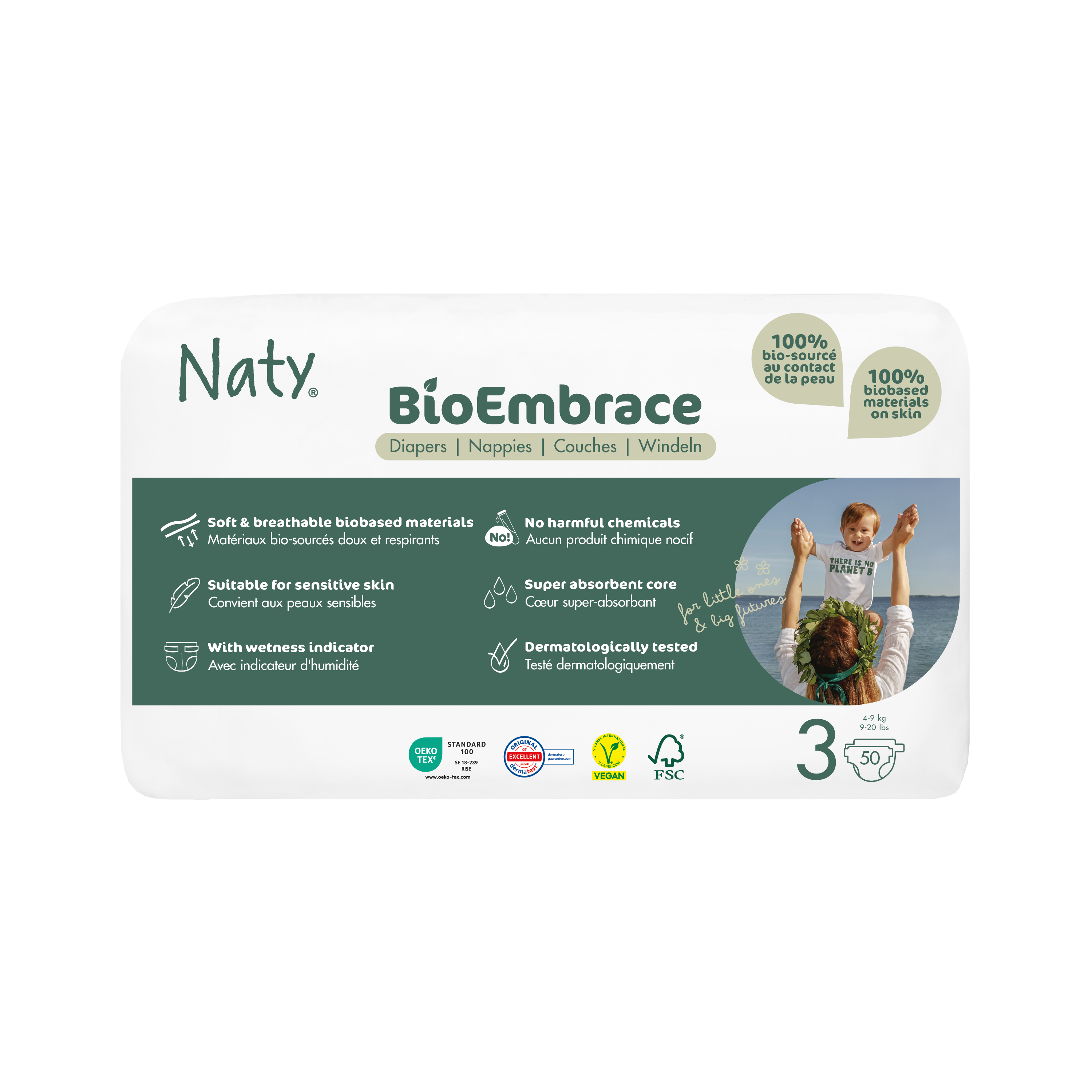 NATY BioEmbrace Plenky Midi 4-9 kg - ECONOMY PACK (50 ks)