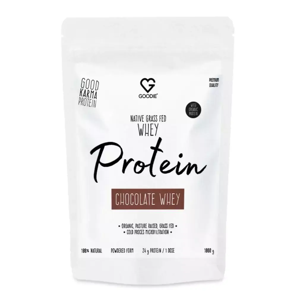 GOODIE Nativní syrovátkový protein GrassFed - Čokoláda - Organic Grass-Fed Native Whey protein
