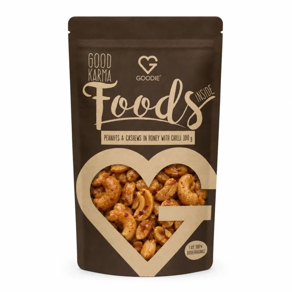 GOODIE Arašídy a kešu v medu s chilli (100g)