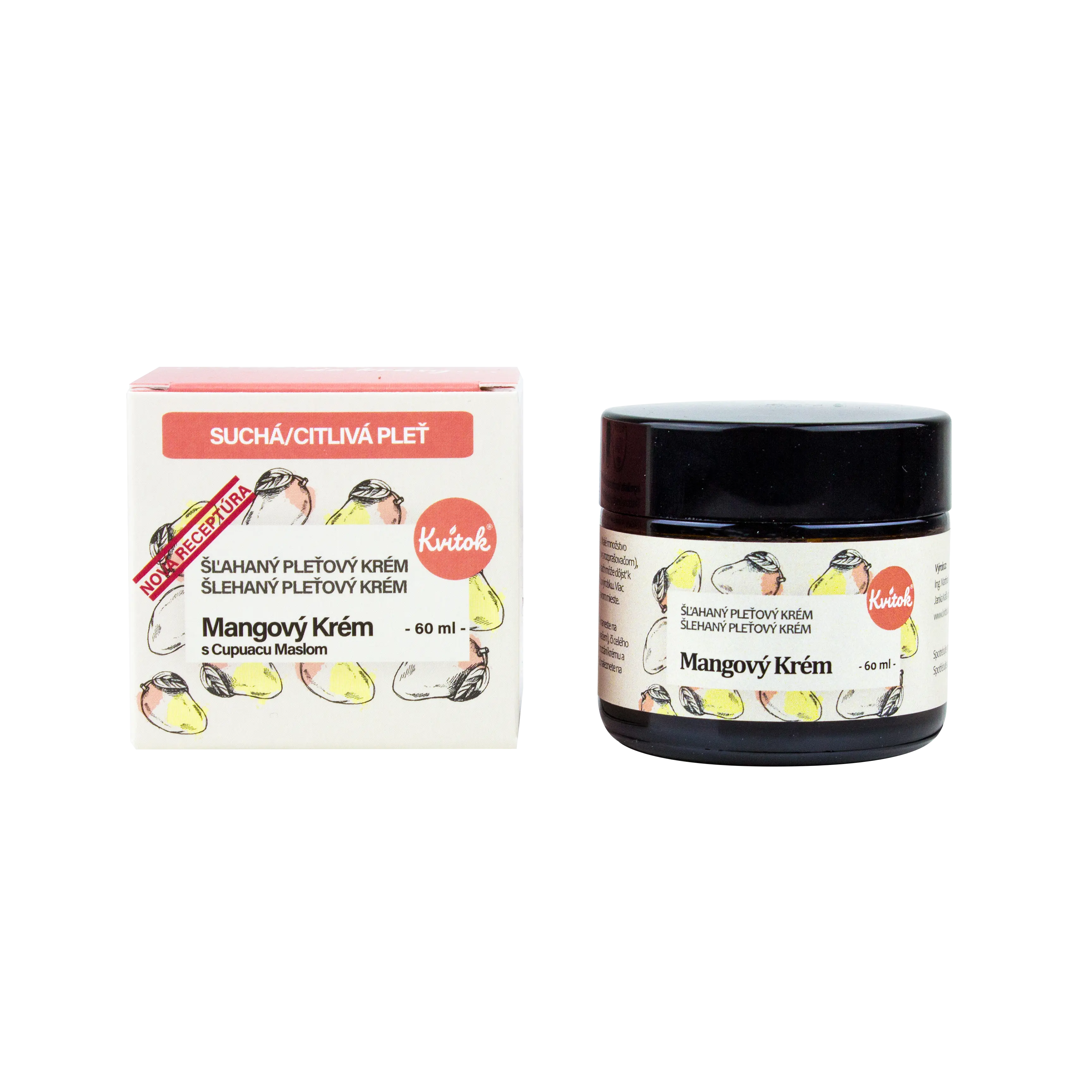 KVITOK Mangový krém s Cupuacu máslem pro suchou/citlivou pleť (60ml)