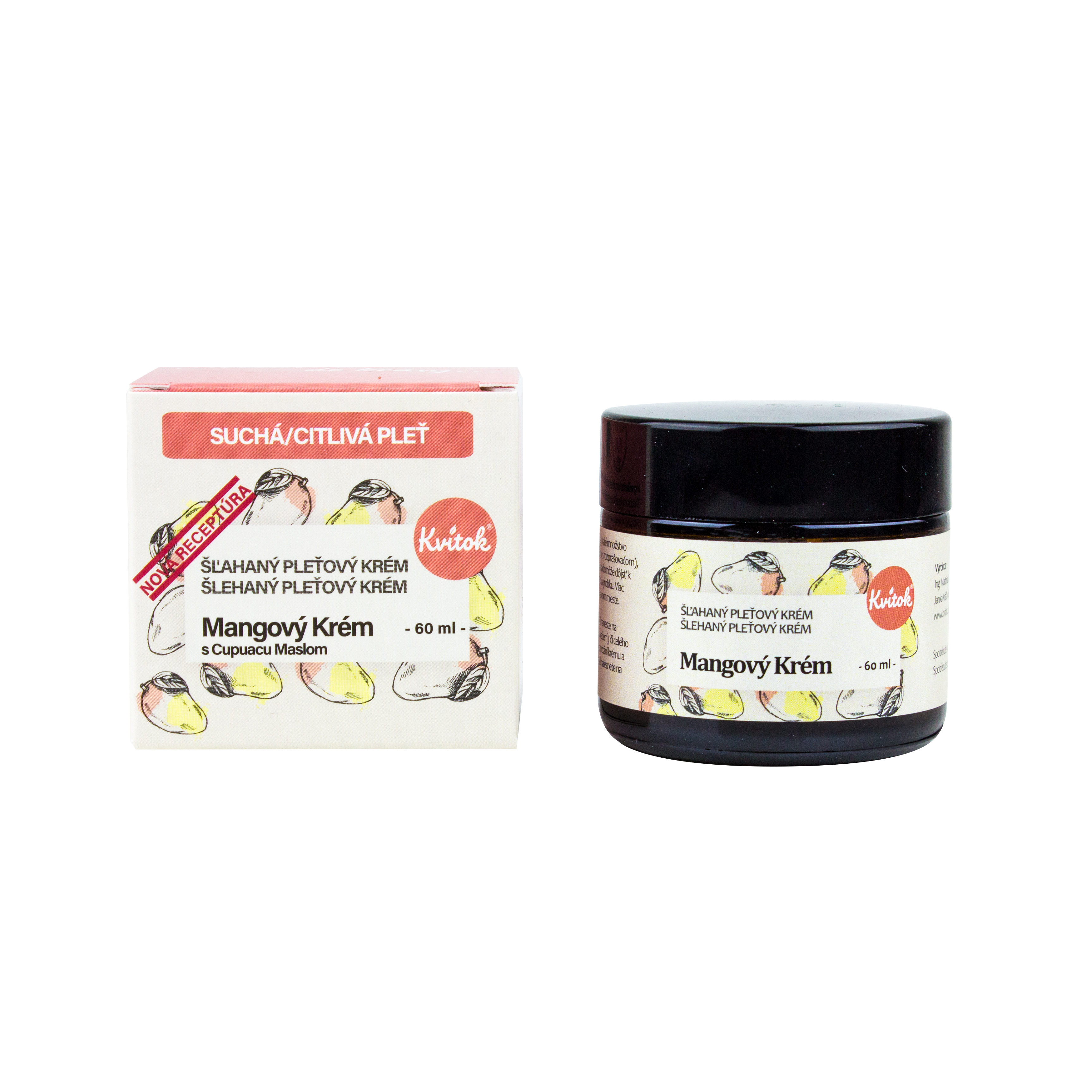 KVITOK Mangový krém s Cupuacu máslem pro suchou/citlivou pleť (60ml)