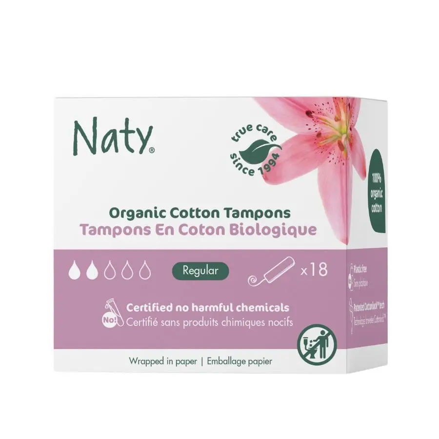 NATY Dámské tampony z organické bavlny - regular (18ks)