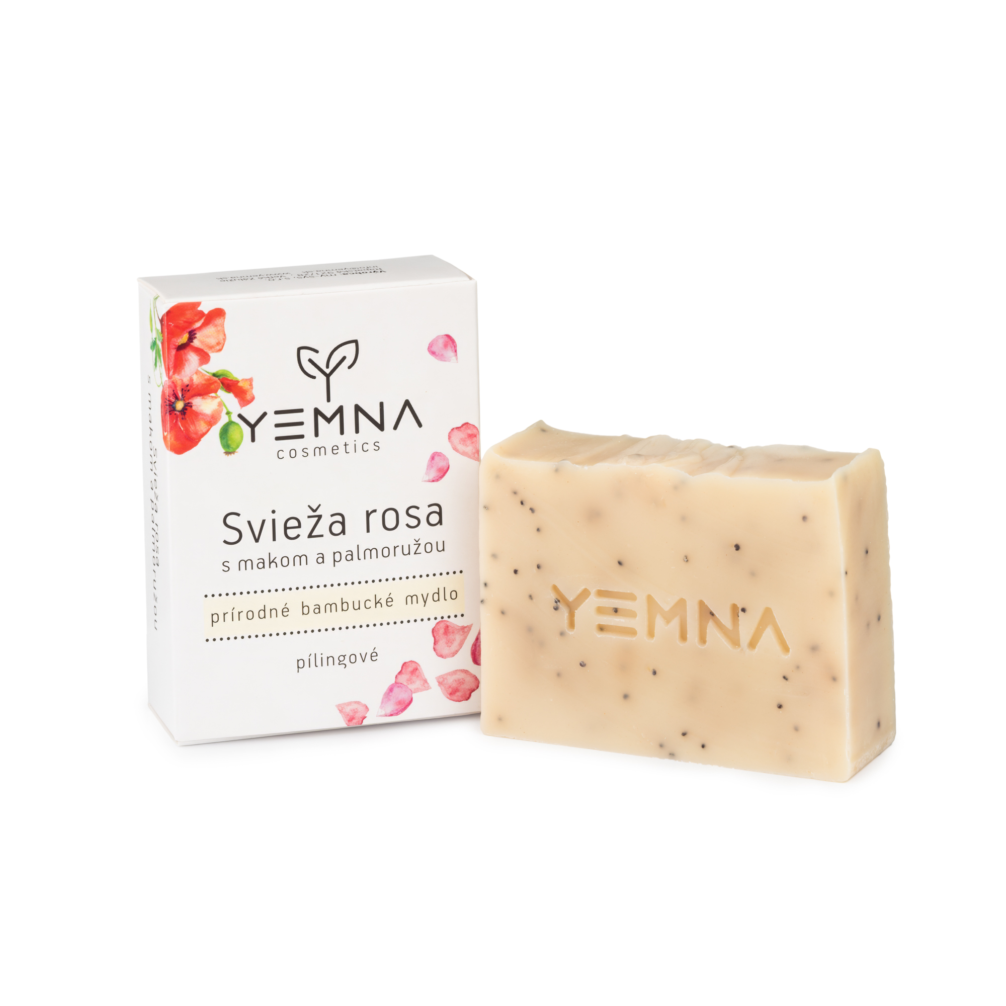 YEMNA Svěží rosa - mýdlo s mákem a palmovou růží (100g)