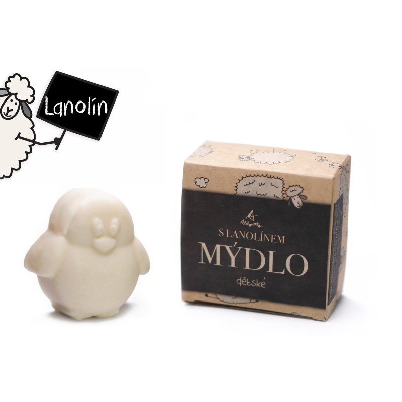 ALCHYMISTKY Dětské mýdlo s lanolinem - tučňák (70g)