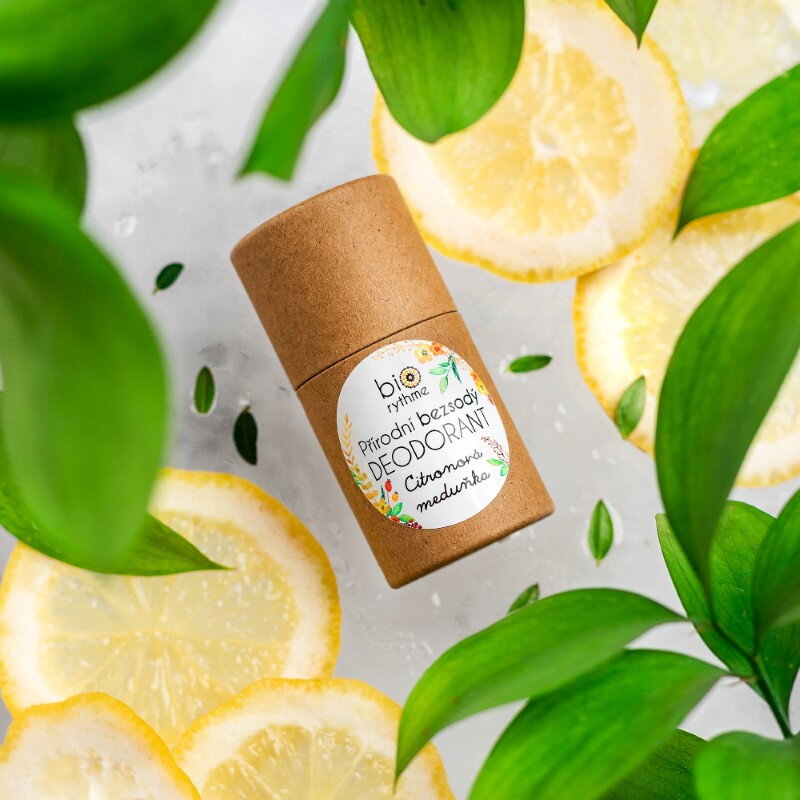 BIORYTHME 100% přírodní BEZSODÝ deodorant Citronová meduňka - papírový obal (35g)