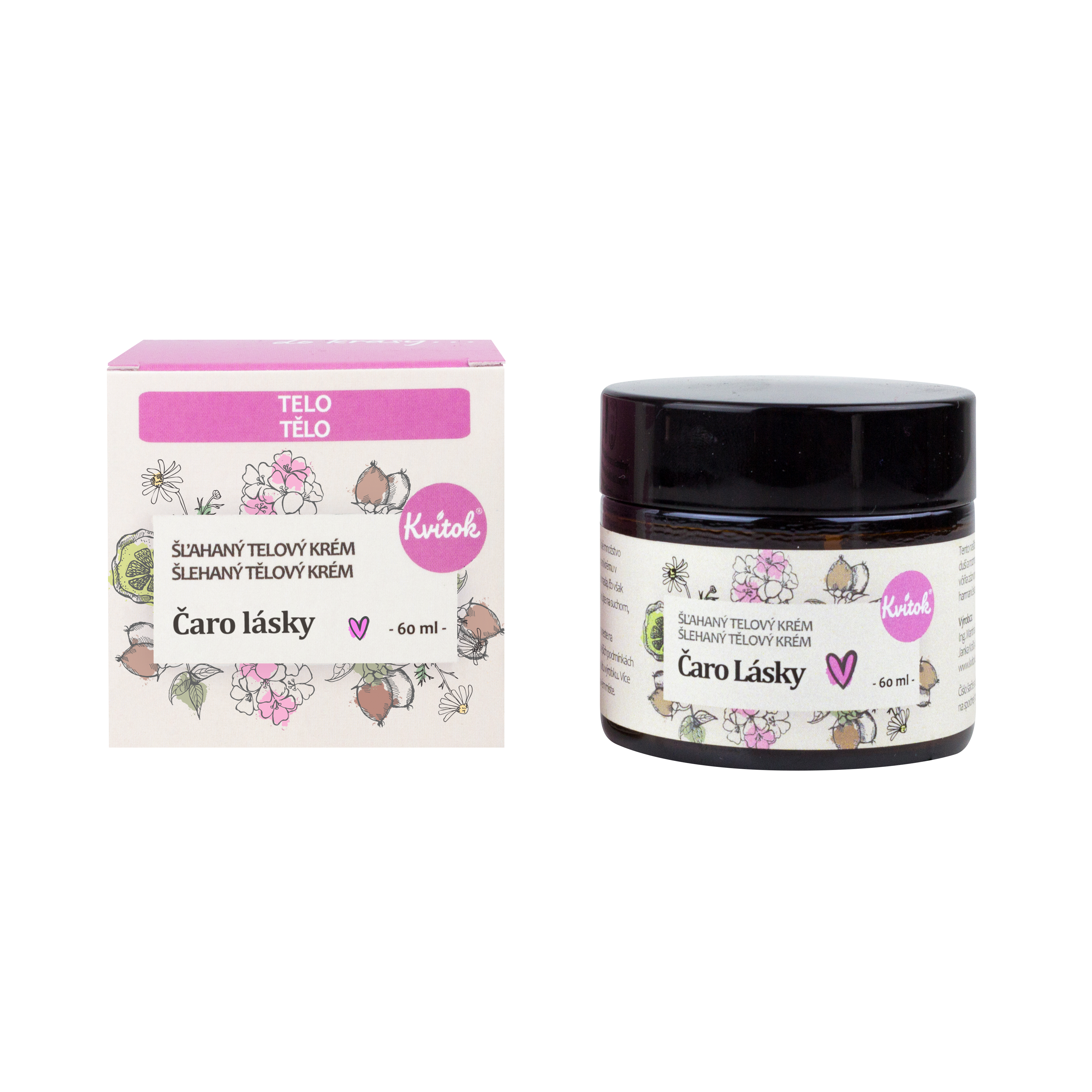 Kvitok Šlehaný Tělový Krém – Kouzlo Lásky (60ml)