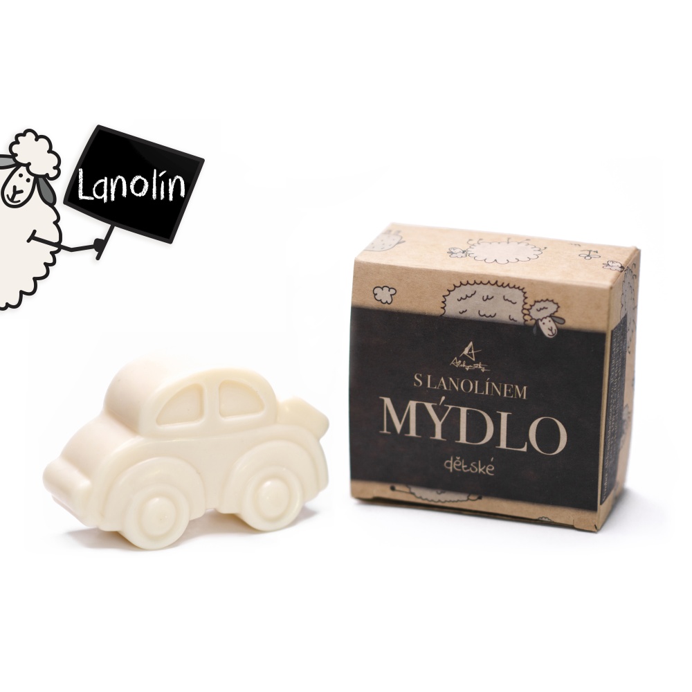 ALCHYMISTKY Dětské mýdlo s lanolinem - autíčko (85g)