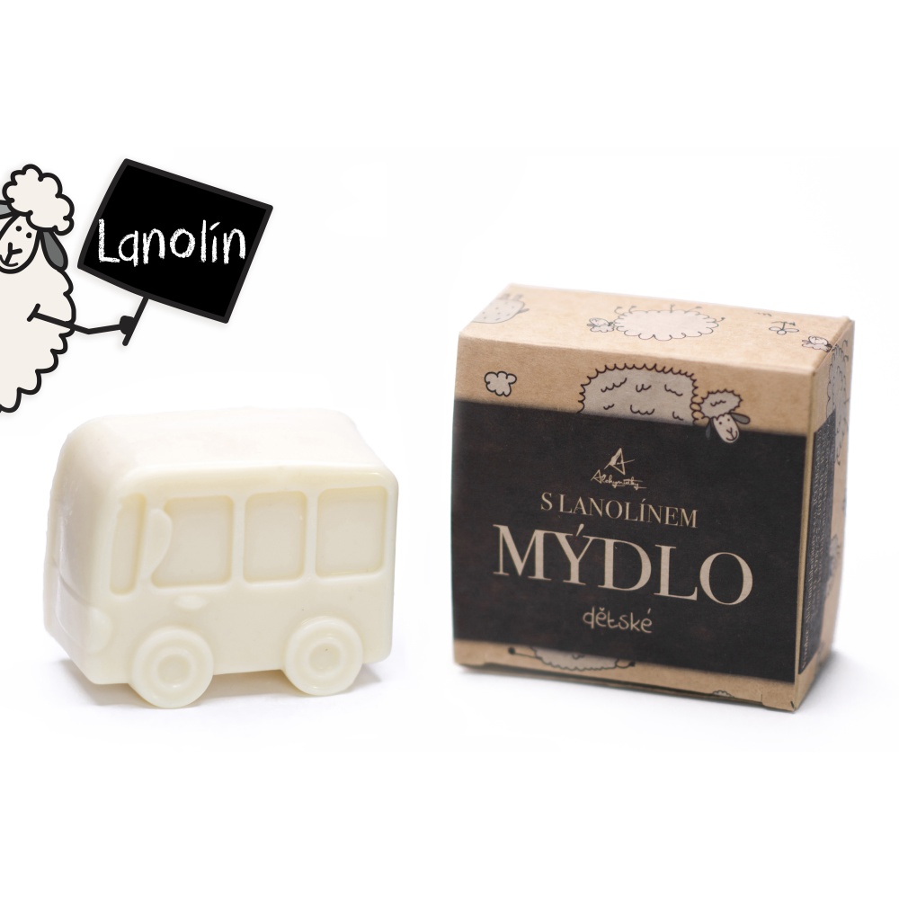 ALCHYMISTKY Dětské mýdlo s lanolinem - autobus (85g)
