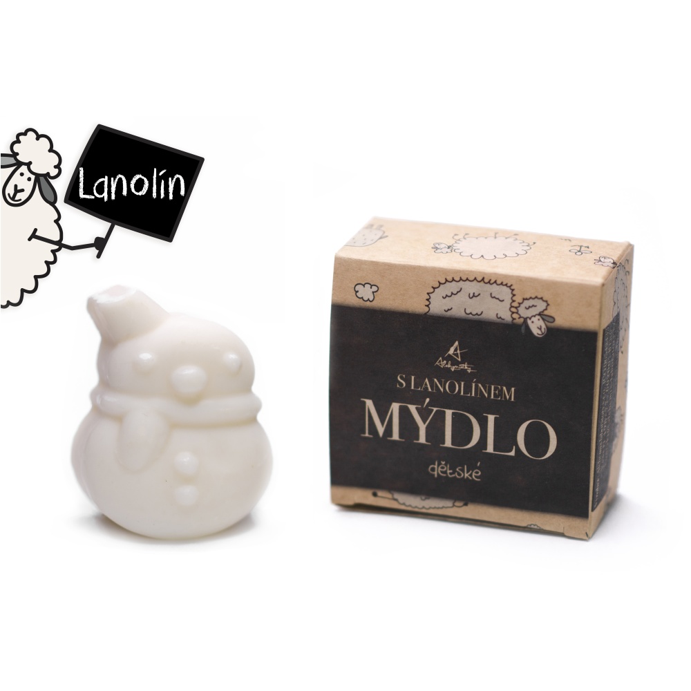 ALCHYMISTKY Dětské mýdlo s lanolinem - sněhulák (70g) 
