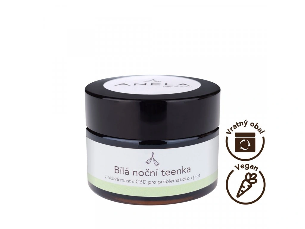 ANELA Bílá noční teenka - zinková mast s CBD pro problematickou pleť