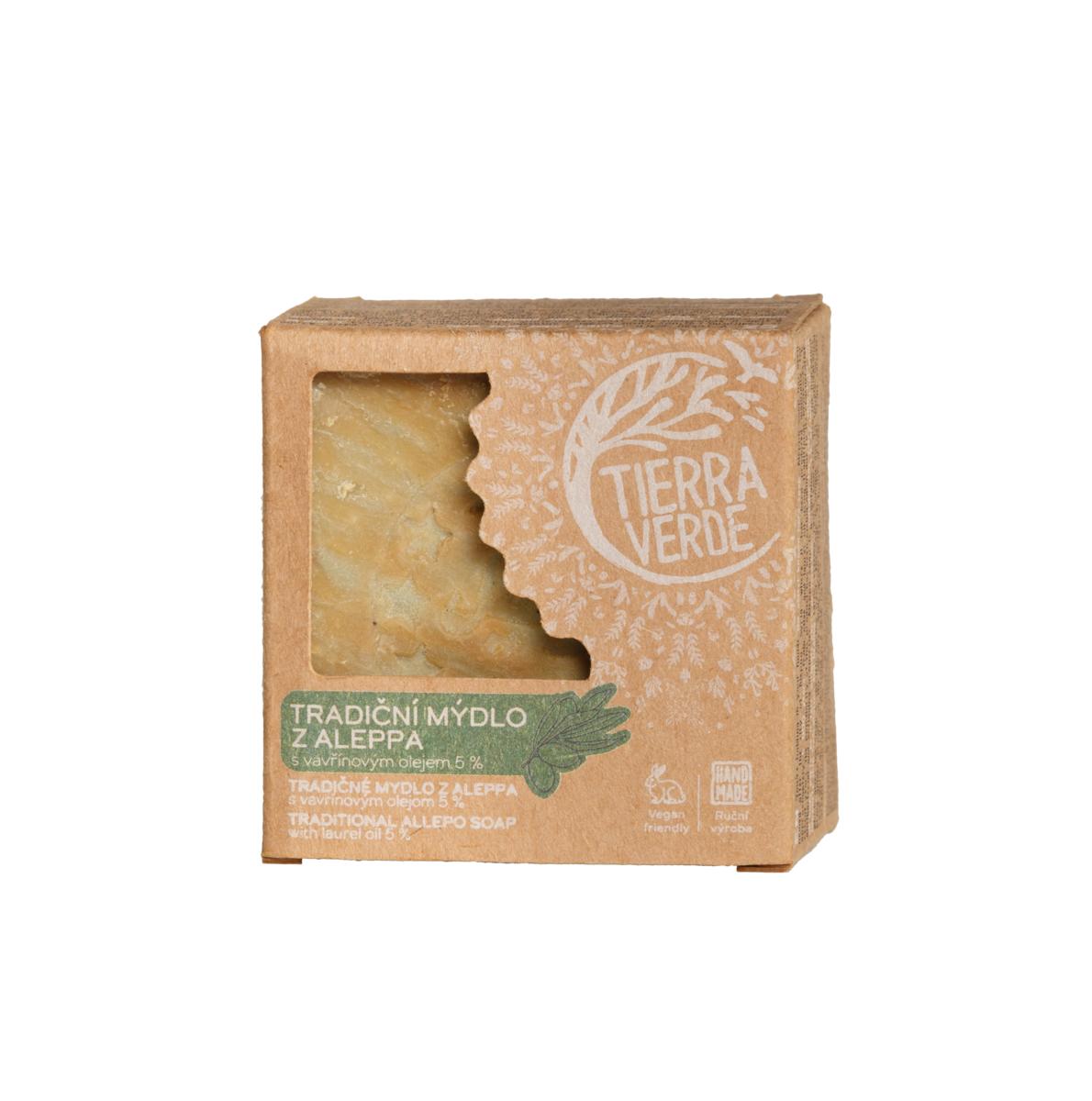 TIERRA VERDE Tradiční mýdlo z Aleppa s vavřínovým olejem 5 % (190g)