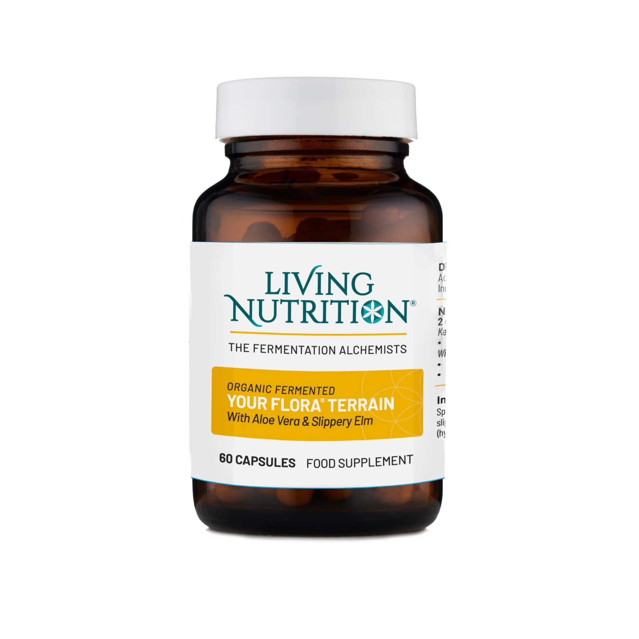 YOUR FLORA SYMBIOTICS TERRAIN LIVING NUTRITION - Fermentovaná SYMBIOTIKA s ALOE VERA a kůrou z JILMU (60 kapslí)