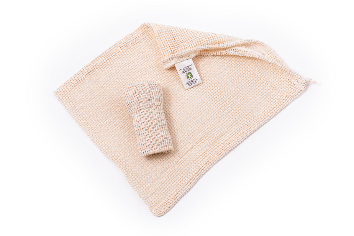 TIERRA VERDE Síťový sáček z biobavlny na ovoce a zeleninu (38×30 cm)