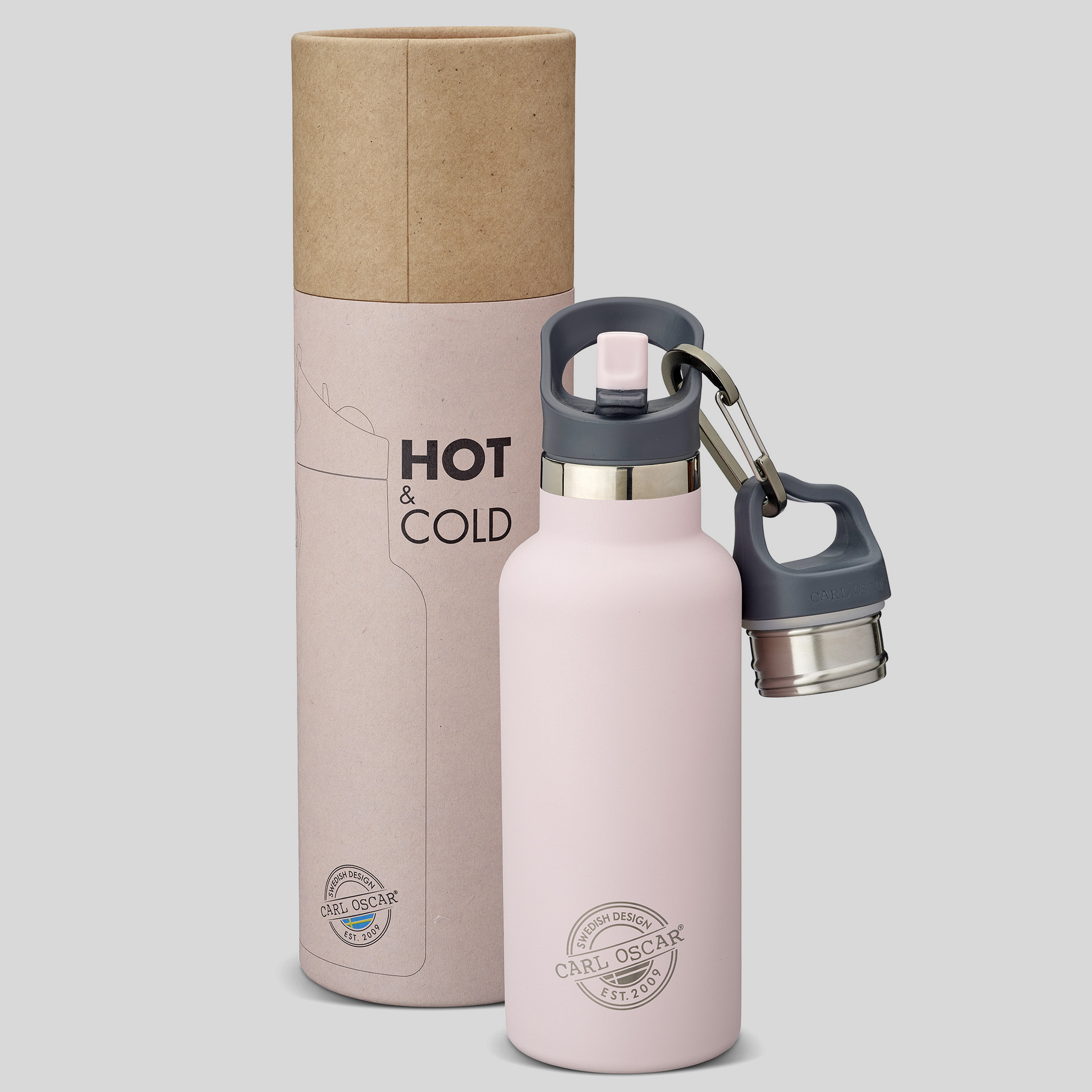 CARL OSCAR TEMPflask™ Nerezová Termoláhev 0,5l - růžová