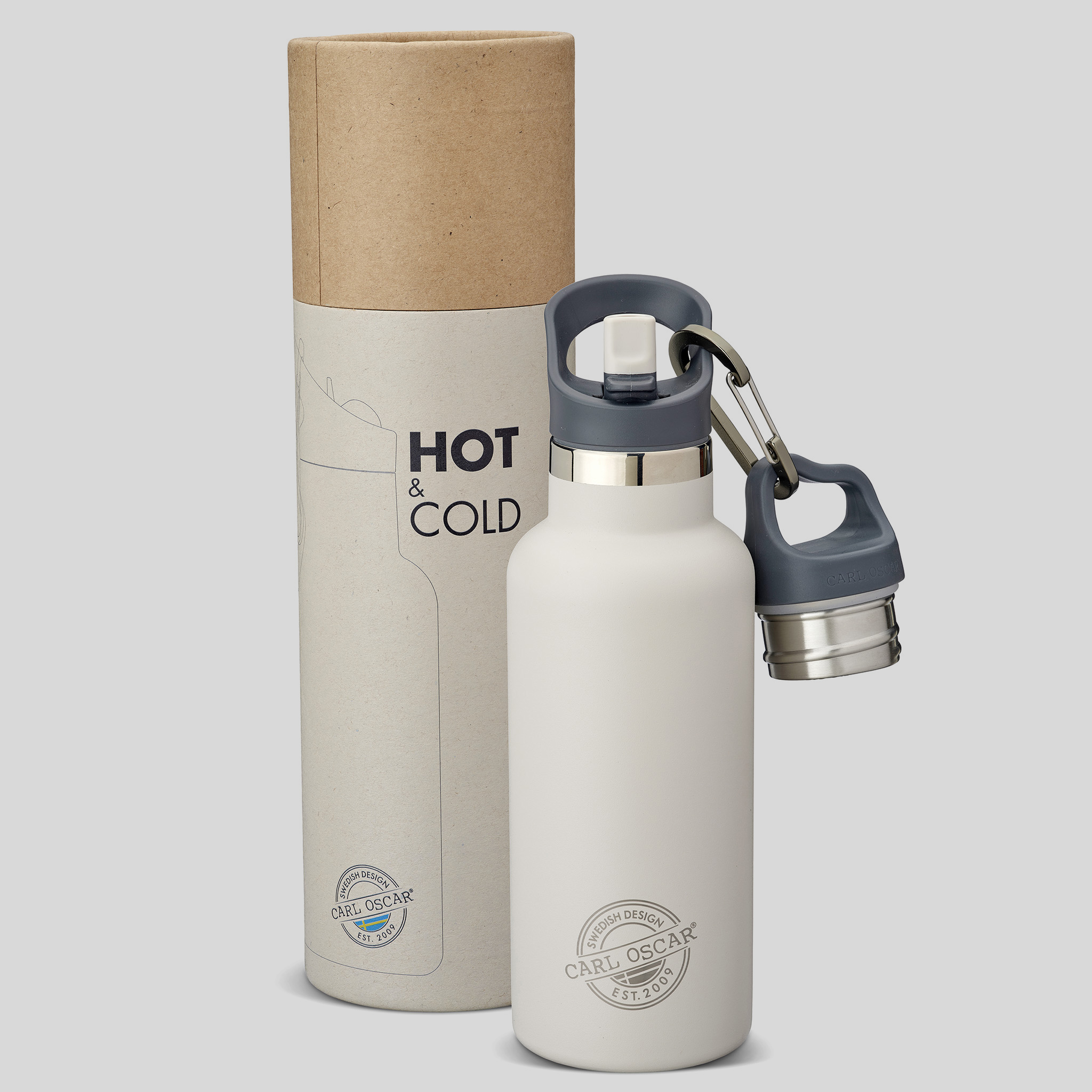 CARL OSCAR TEMPflask™ Nerezová Termoláhev 0,5l - šedá