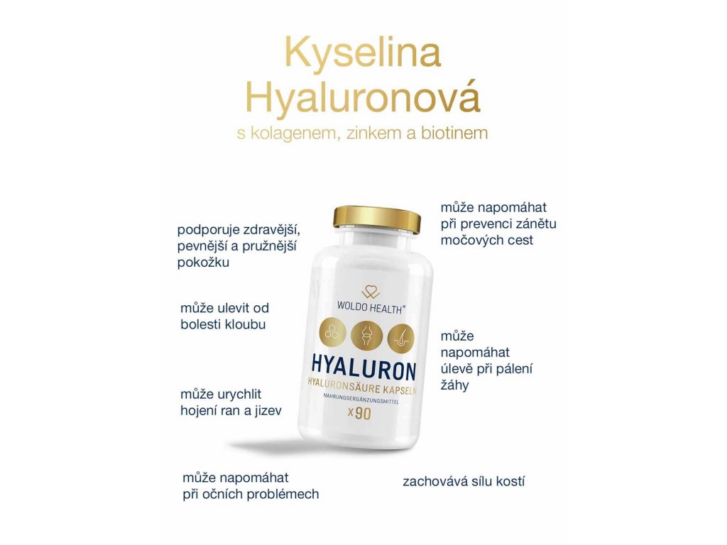WoldoHealth® Kyselina hyaluronová (90 kapslí)
