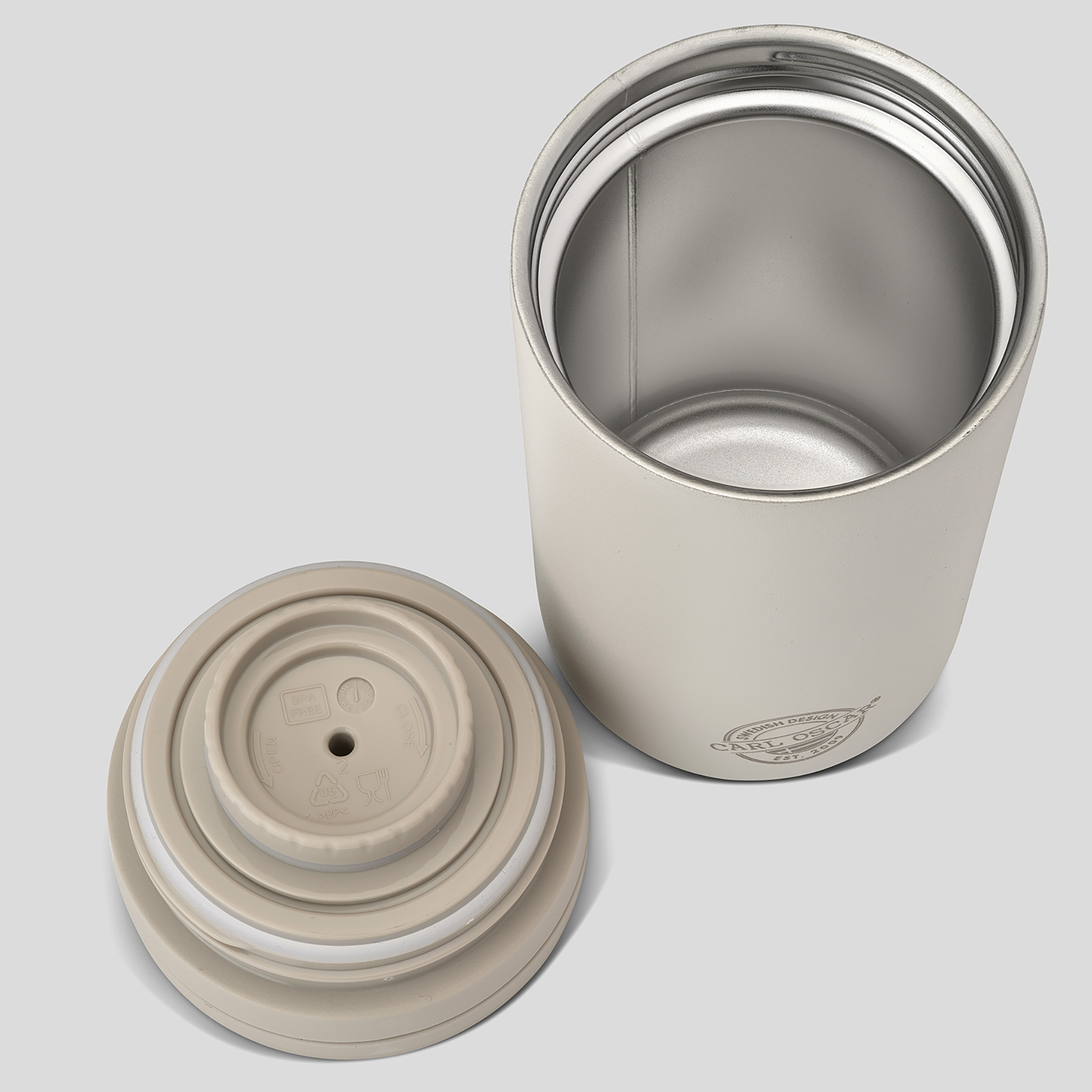 CARL OSCAR Twist n' Sip TEMPCup™ Nerezový termohrnek 0,35l šedý