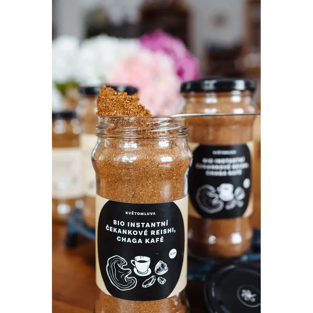 KVĚTOMLUVA BIO Instantní čekankové Reishi Chaga kafé (115g)