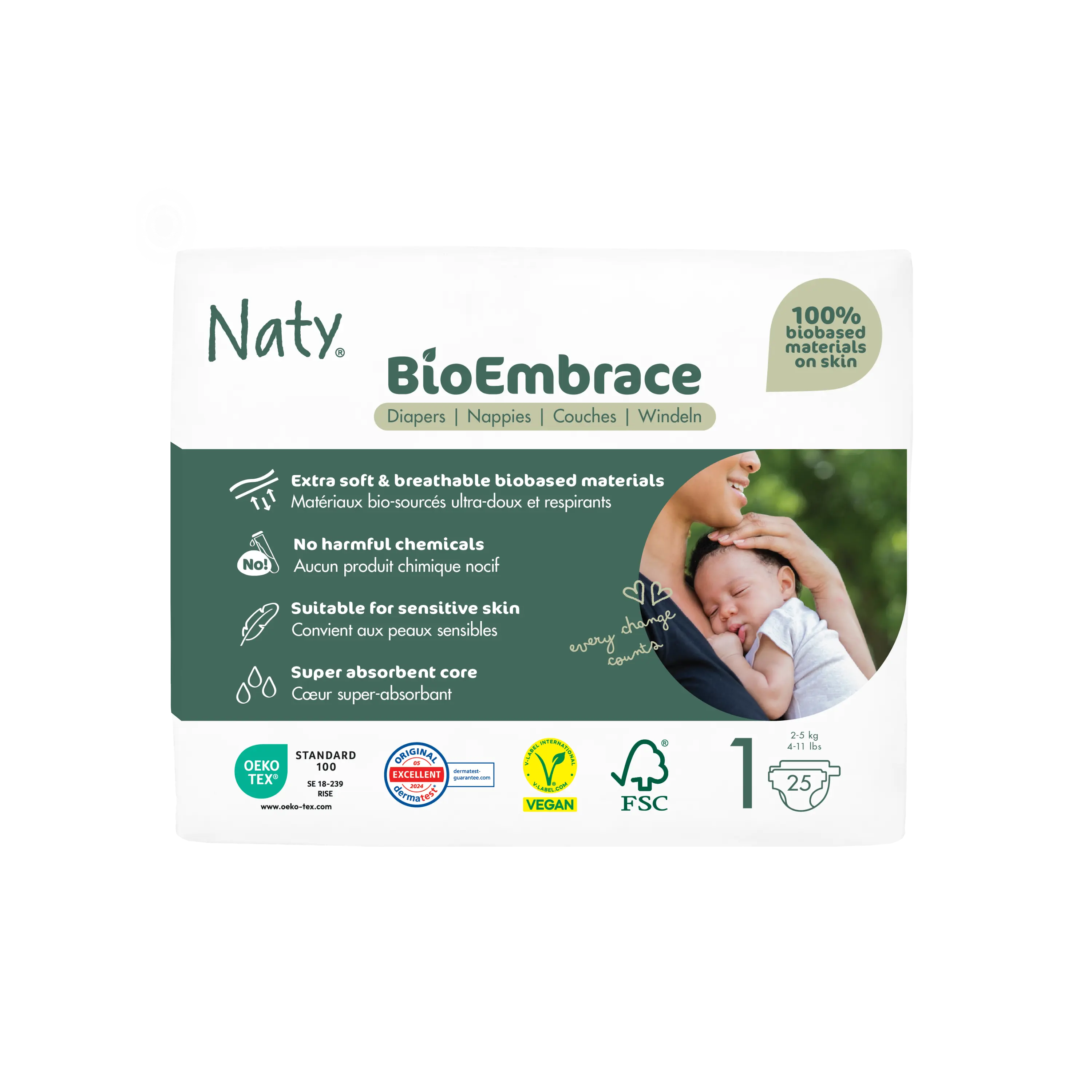 NATY BioEmbrace Plenky Newborn 2-5 kg (25ks)