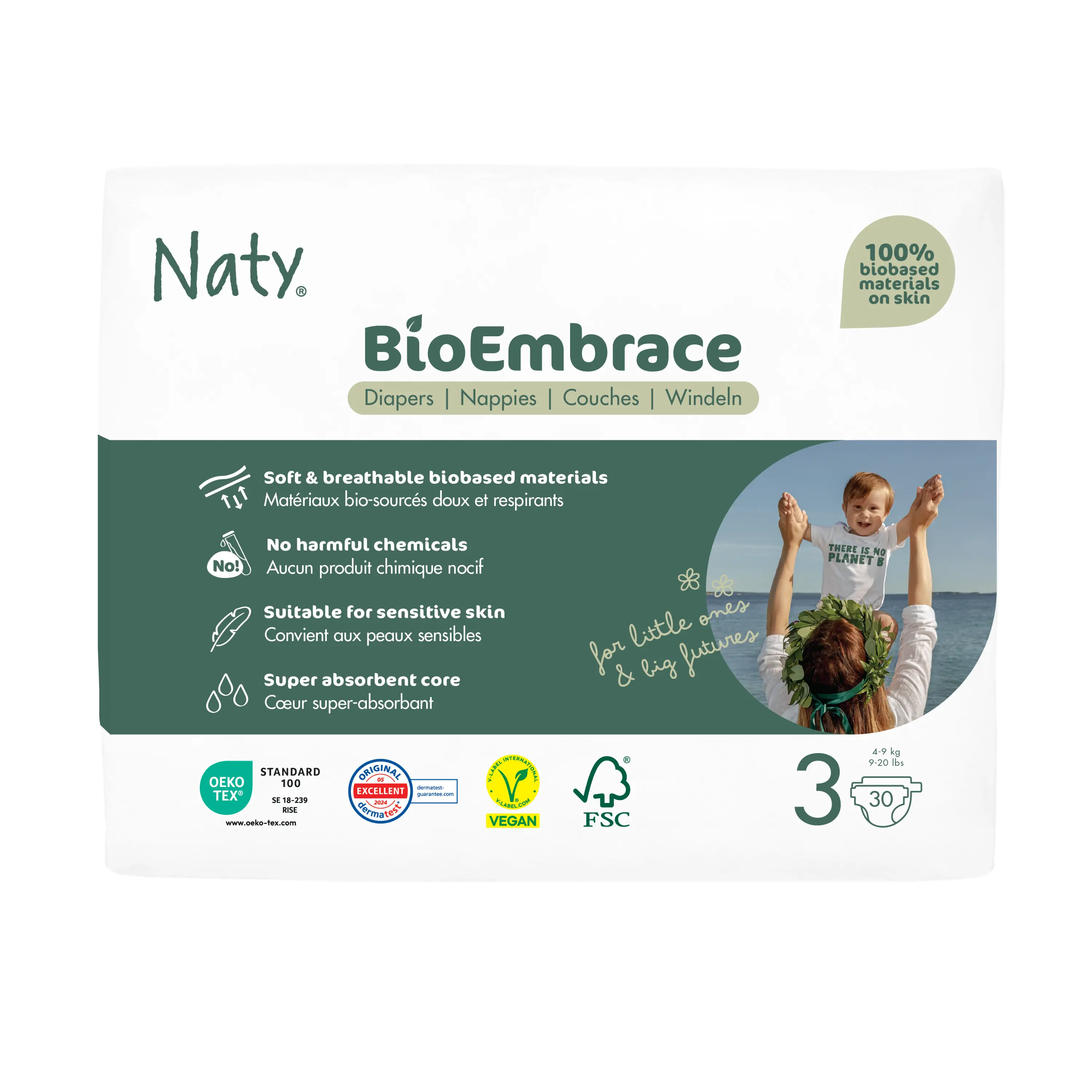 NATY BioEmbrace Plenky Midi 4-9 kg (30ks)